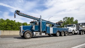 Big rig towing semi truck