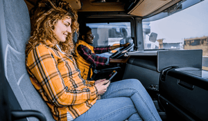 truck driver with passenger